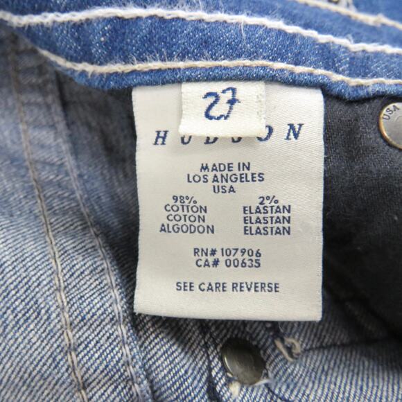 Y2k Hudson Designer Jeans Flared Leg Jeans Size 27 Pocket Detail Retro - Picture 6 of 8